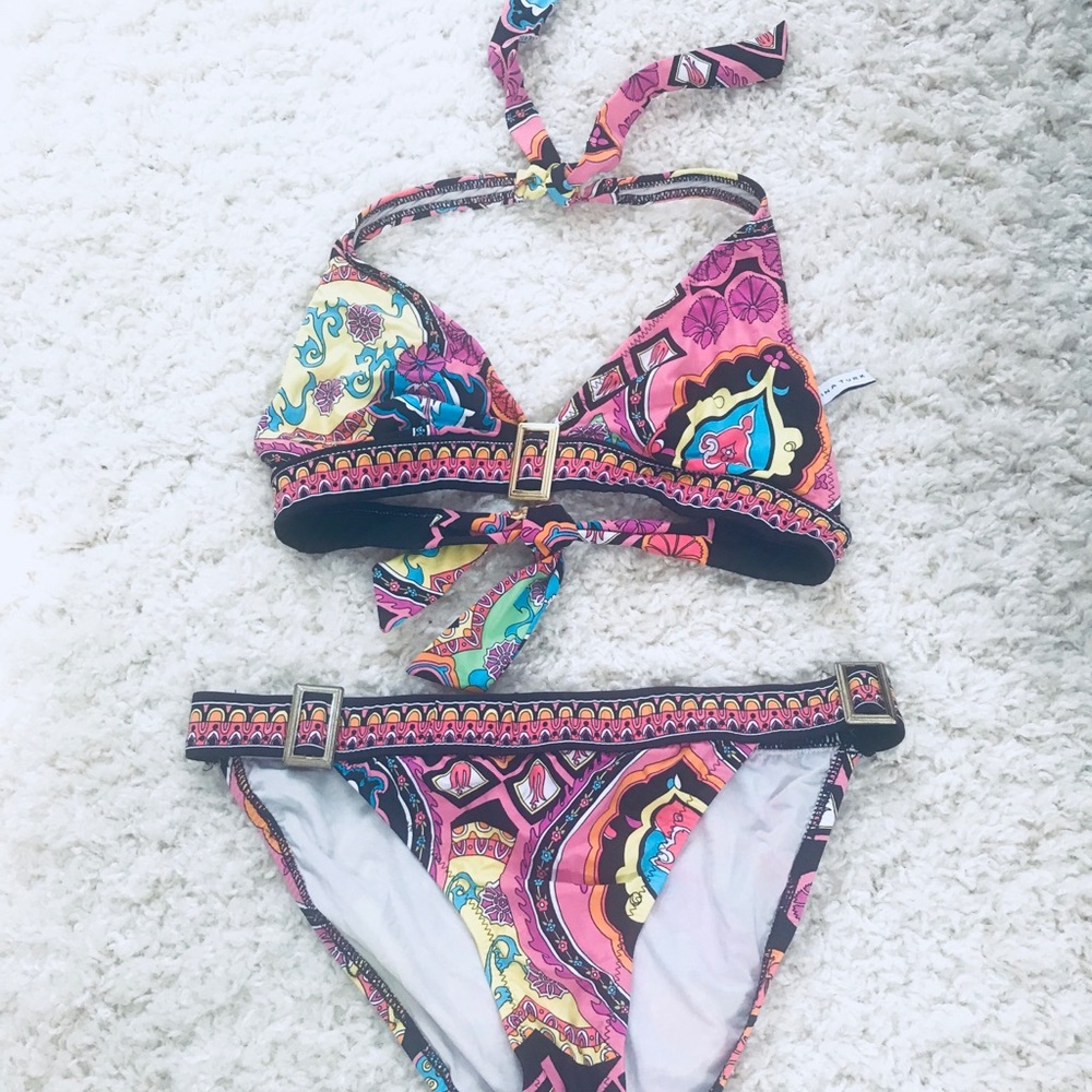 Trina Turk Marrakech Buckle Bikini Swimsuit Size 8